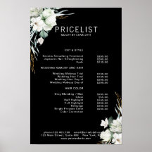 Lista de preços de flores brancas modernas e elega