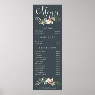 Poster Lista de Preços de Menu de Salão de Spa de Impress