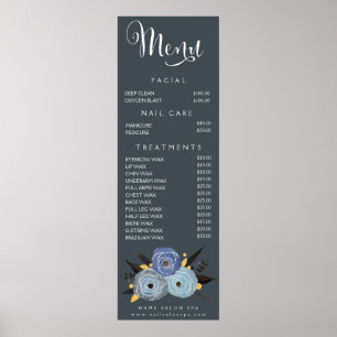 Poster Lista de Preços de Menu de Salão de Spa de Impress