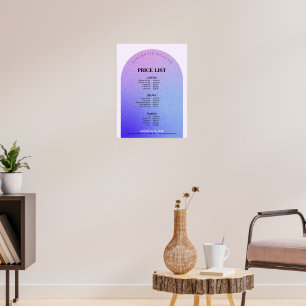 Poster Lista de Preços de Menu de Salão de Unhas de Maqui