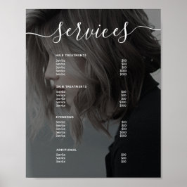 Poster Lista de Preços do Menu de Serviço de Salão Simple