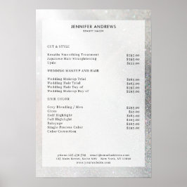 Poster Lista de Preços do Salão da Glitter Moderna