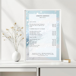 Poster Lista de Preços do Salão da Glitter Moderna