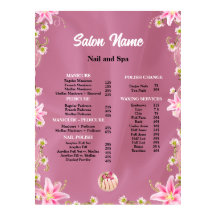 Lista de Preços do Salão de Beleza Beauty Nail