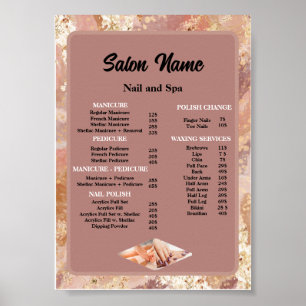 Poster Lista de Preços do Salão de Beleza Beauty Nail men