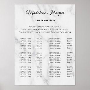 Poster Lista de Preços do Salão de Beleza Vintage
