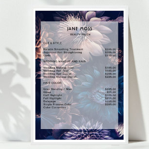 Poster Lista de Preços do Salão de Boho Floral Moderna