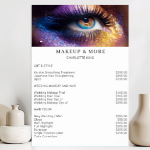 Poster Lista de Preços do Salão de Fotos Moderna e Makeup