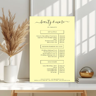 Poster Lista de Preços do Salão Moderno Simpel