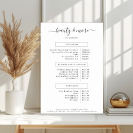 Poster Lista de Preços do Salão Simples Moderno