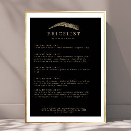 Poster Lista de Preços Minimalista Salão de Sobrancelhas