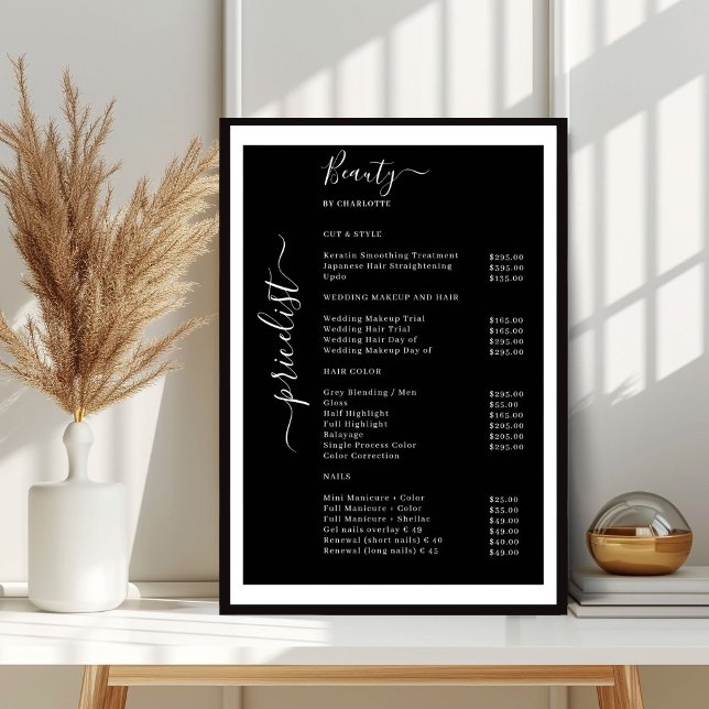 Poster Lista de Preços Simples Moderna (Modern Simpel Price List Poster)