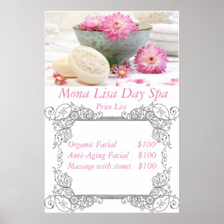 Poster Lista de preços Spa