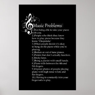 Póster Lista de problemas do piano