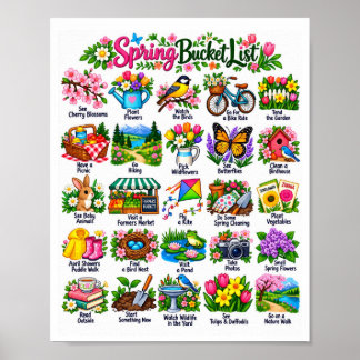 Poster Lista de Tarefas da Primavera - Lista de Atividade