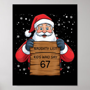 Poster Lista de Travessos Crianças Que Dizem 67 Natal Sei