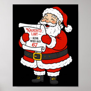 Poster Lista de Travessos Crianças Que Dizem 67 Seis Sete