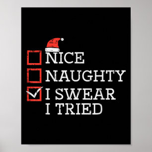 Poster Lista de Verificação de Natal Bonito Travesso Eu T