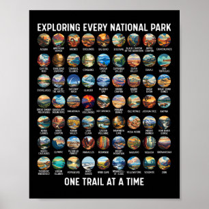 Poster Lista de Verificação de Todos os Parques Nacionais