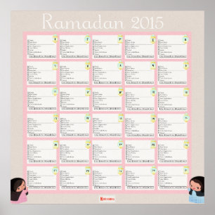 Poster Lista de verificação diária de Ramadhan para