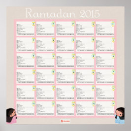 Poster Lista De Verificação Diária Ramadhan Para GIRLS