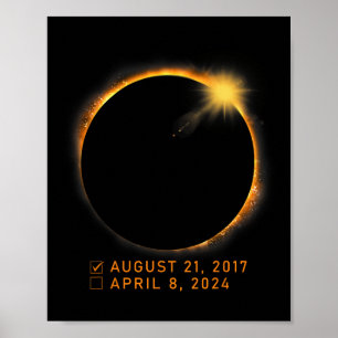 Poster Lista de verificação do Eclipse Total Eclipse Sola
