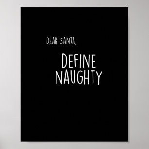 Poster Lista engraçada de Natal do Papai Noel bonzinho ou