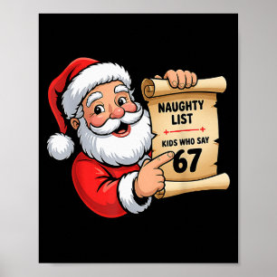 Poster Lista Travessa Crianças Que Dizem 67 Natal Seis Se