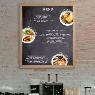 Poster Listas de menus de quadro de fixação minimalistas 