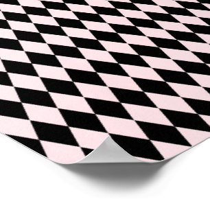 Poster Listra Preta e Rosa Claro Padrão Mínimo Abstrato