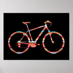 Póster listrado-bicicleta do ciclismo
