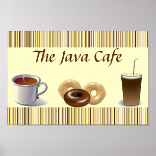 Poster listrado da cozinha de Brown e de creme