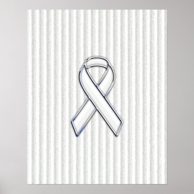 Póster Listras brancas de sensibilização para a faixa bra (Frente)