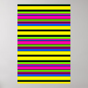 Poster Listras brancas e coloridas