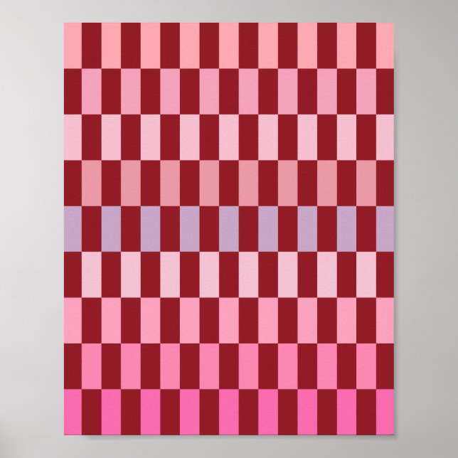 Poster Listras cor-de-rosa-creme 03 Cereja (Frente)