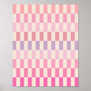 Poster Listras Cor-de-Rosa Vermelhos 02