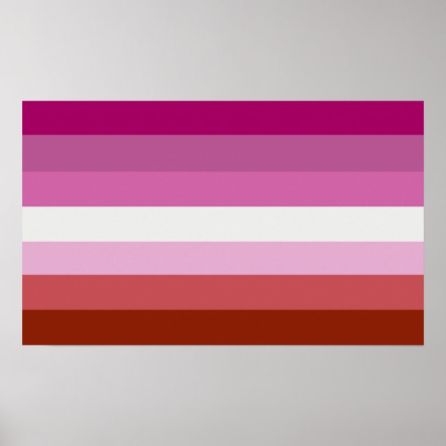 Poster Listras da Bandeira do Orgulho Lésbico (Frente)
