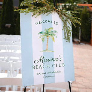 Poster Listras da Cabana Azul Bem-vindo ao Palm Beach Clu