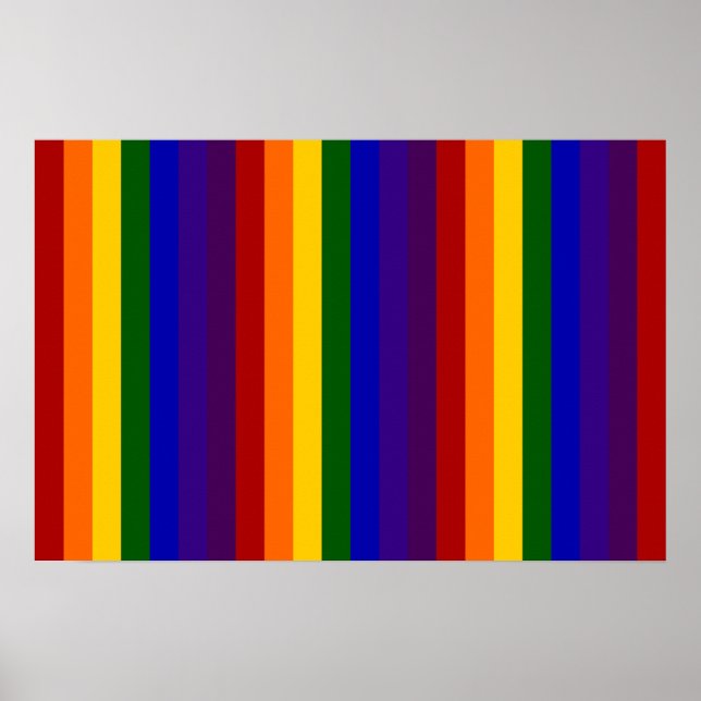Póster Listras de Arco-íris (Frente)