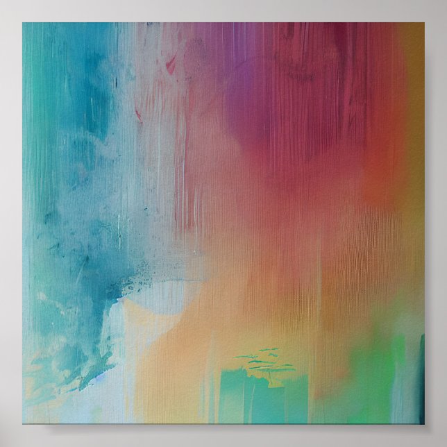 Poster Listras de tinta em tons suaves  (Frente)