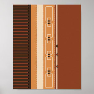 Poster Listras de Tons Terrosos Decoração Minimalista par
