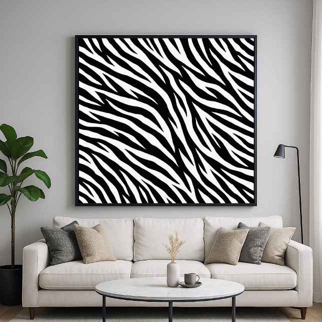 Poster Listras de Zebra Padrão Animal (Criador carregado)