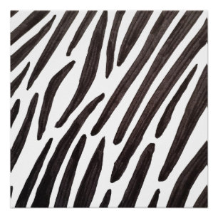 Póster Listras de zebra pretas e brancas