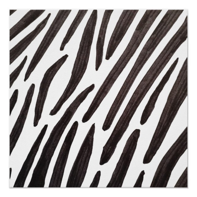 Póster Listras de zebra pretas e brancas (Frente)