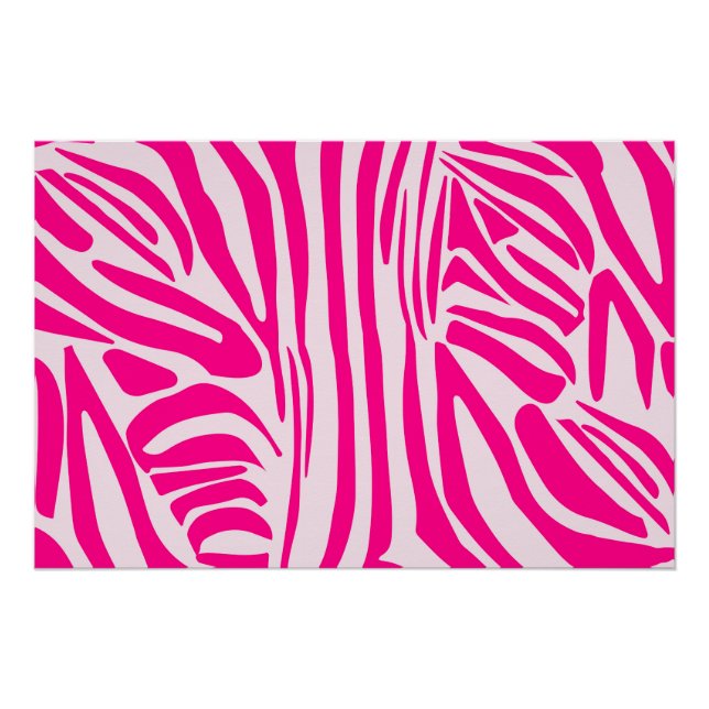 Póster Listras de zebra rosa (Frente)