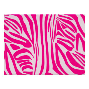 Póster Listras de zebra rosa
