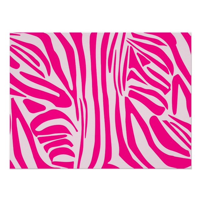 Póster Listras de zebra rosa (Frente)