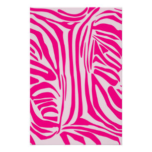 Póster Listras de zebra rosa