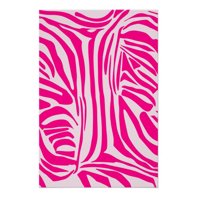 Póster Listras de zebra rosa (Frente)