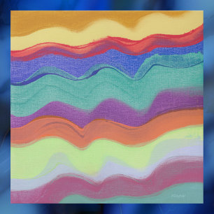 Póster Listras Horizontais Onduladas, Pintura Abstrata